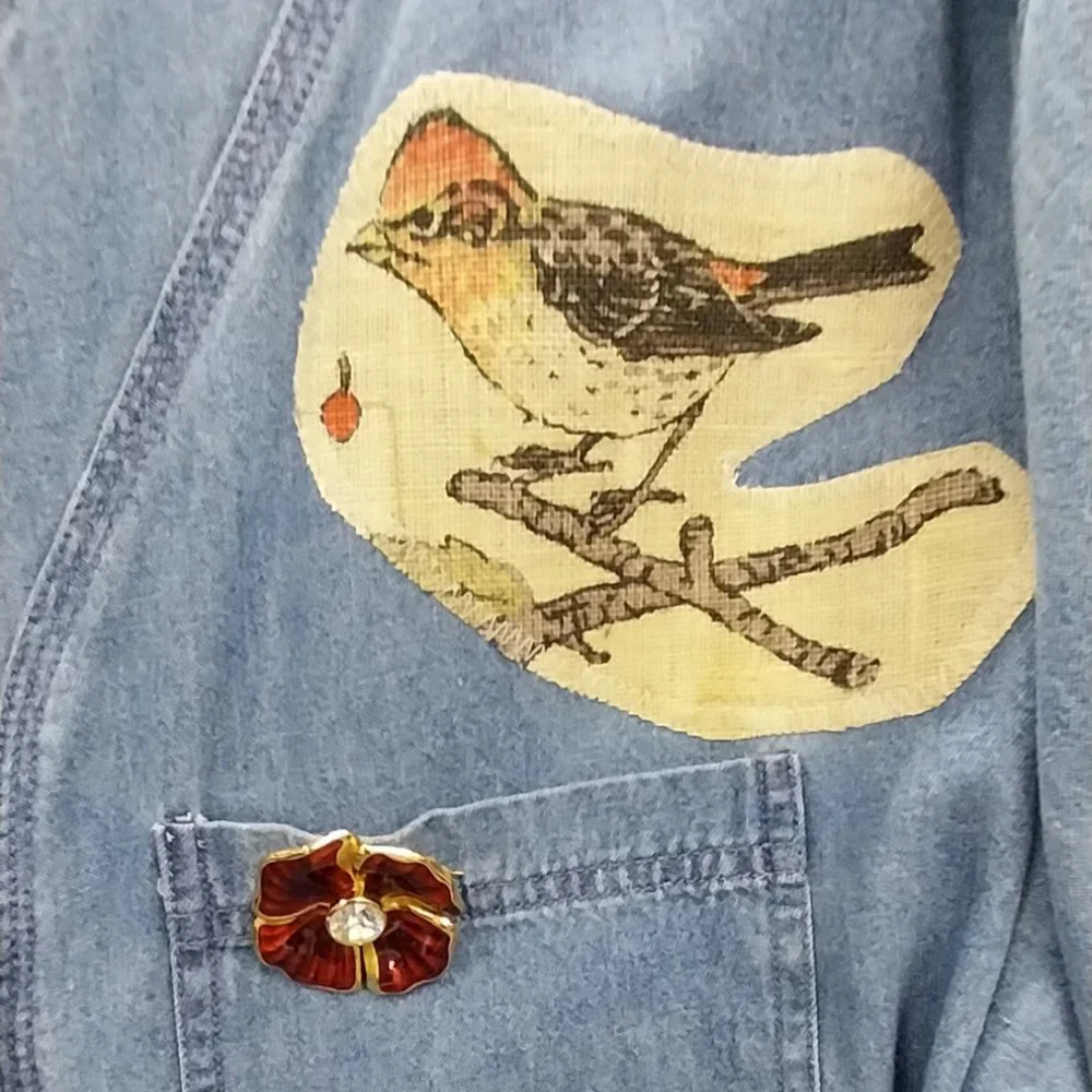 2764 Size XL Express Jeans Upcycled Jean Tunic - Picture 4 of 8